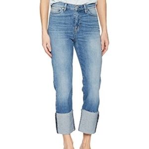 HUDSON Zoeey High Rise Dp Cuff Straight Crop Sz 29